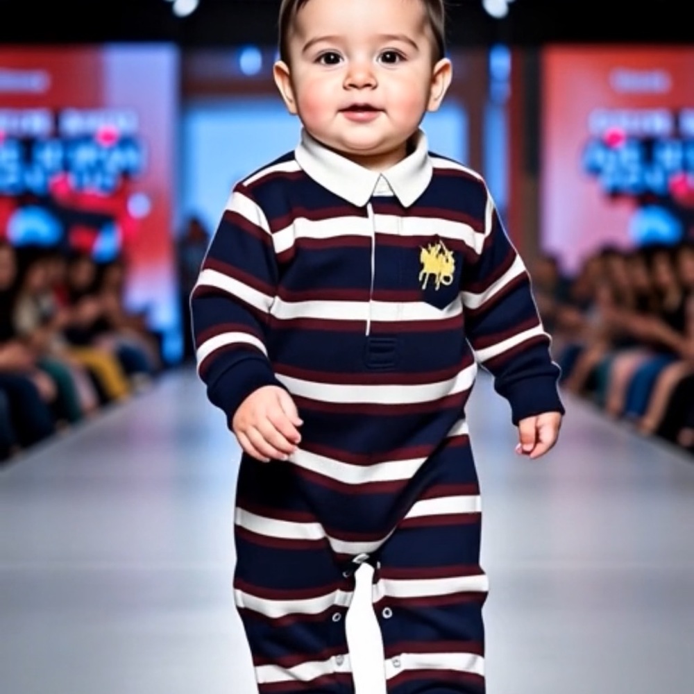 Ralph Lauren vintage romper Striped Navy and White Kids One Piece
